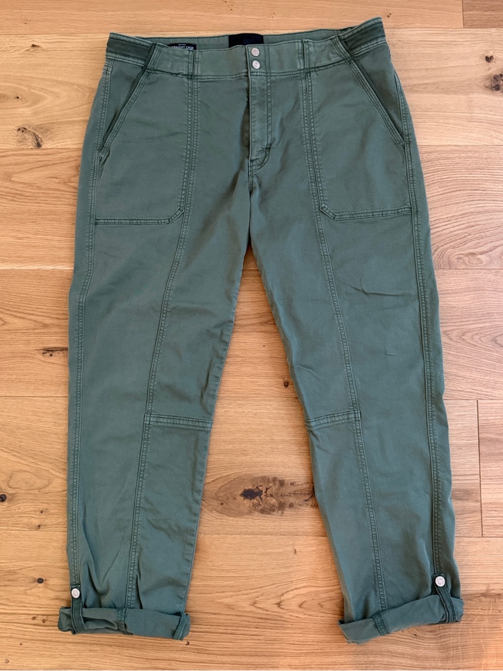 White House Black Market Olive Green Cropped Utility Pants